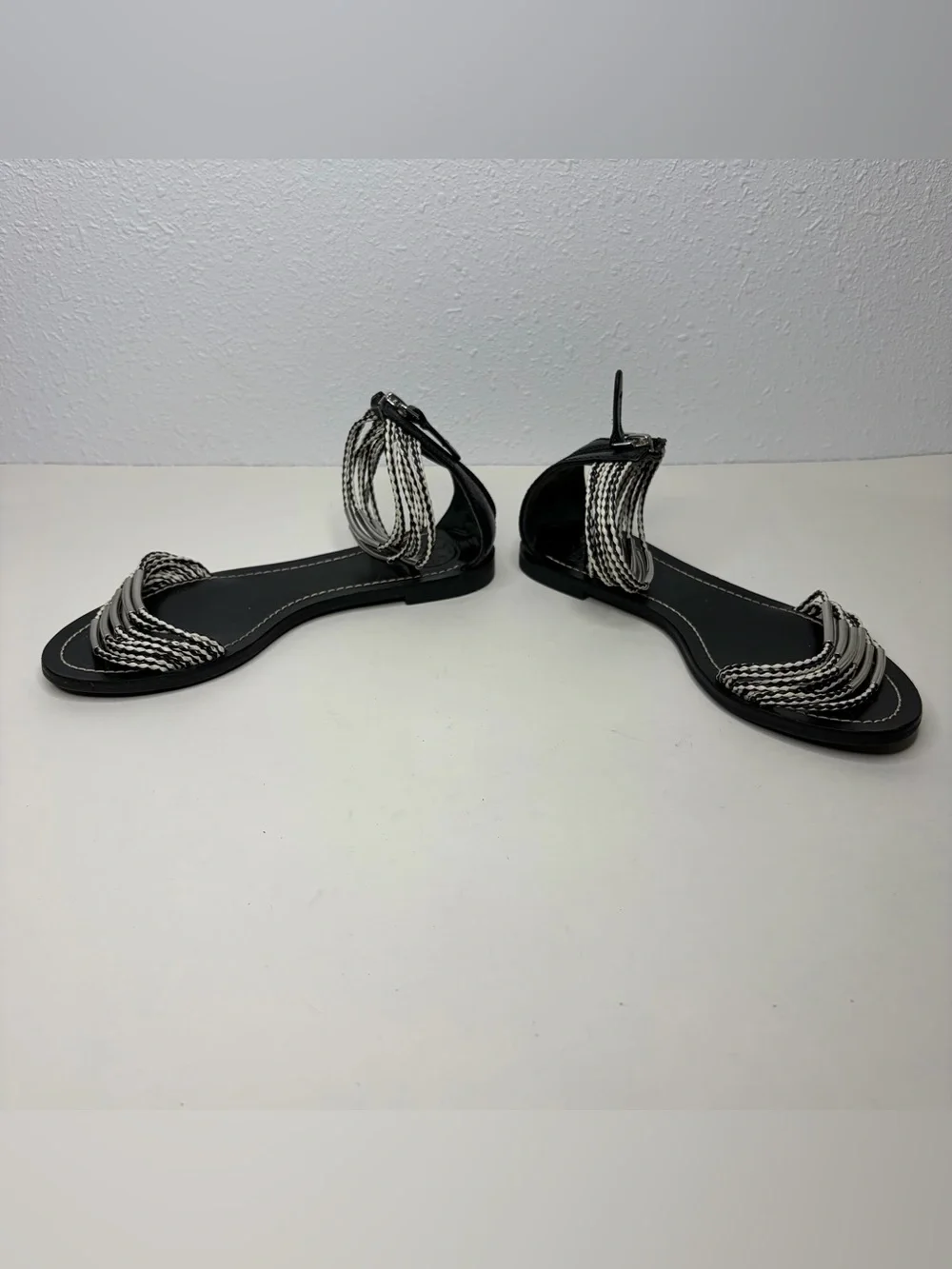 Tory Burch Mignon Braided Ankle-Strap Leather Sandals size 6